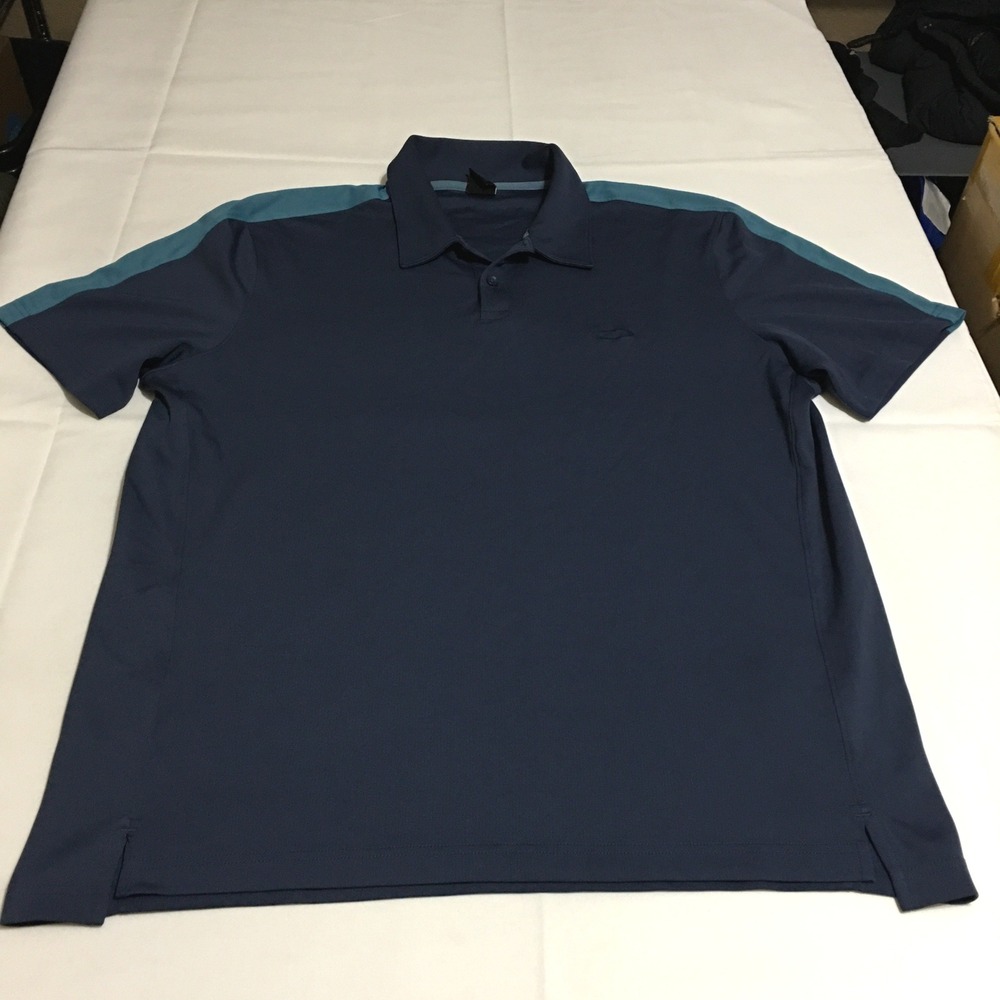 Oakley Polo Shirt Mens XL Navy Blue Short Sleeve Golf